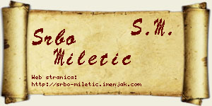 Srbo Miletić vizit kartica
